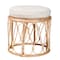 Bali & Pari Hachiro Bohemian Natural Rattan Ottoman Footstool 244-13668-ZORO - alternate 1